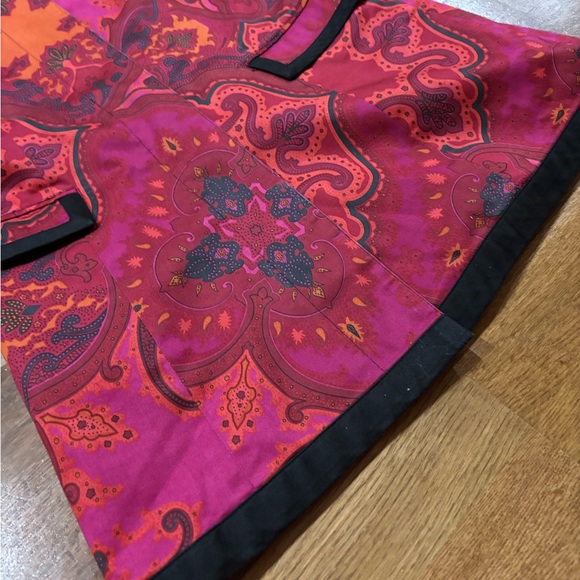 Transitions Paisley Jacket Women’s Sm– Magenta Orange Retro Y2K Statement Coat - Picture 6 of 9